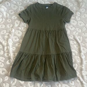 Forest Green baby doll T-shirt dress